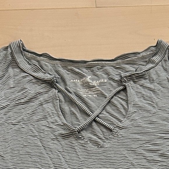 American Eagle Outfitters Gray/White Short Sleeve T-Shirt M - Picture 10 of 10